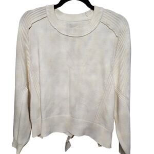 Pilcro Long Sleeve Sweater White Cream Cut Out Back Size Small